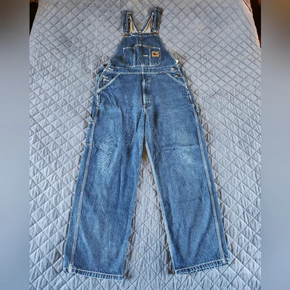 Mens Berne Denim Overalls Sz 40x30 - Picture 1 of 5